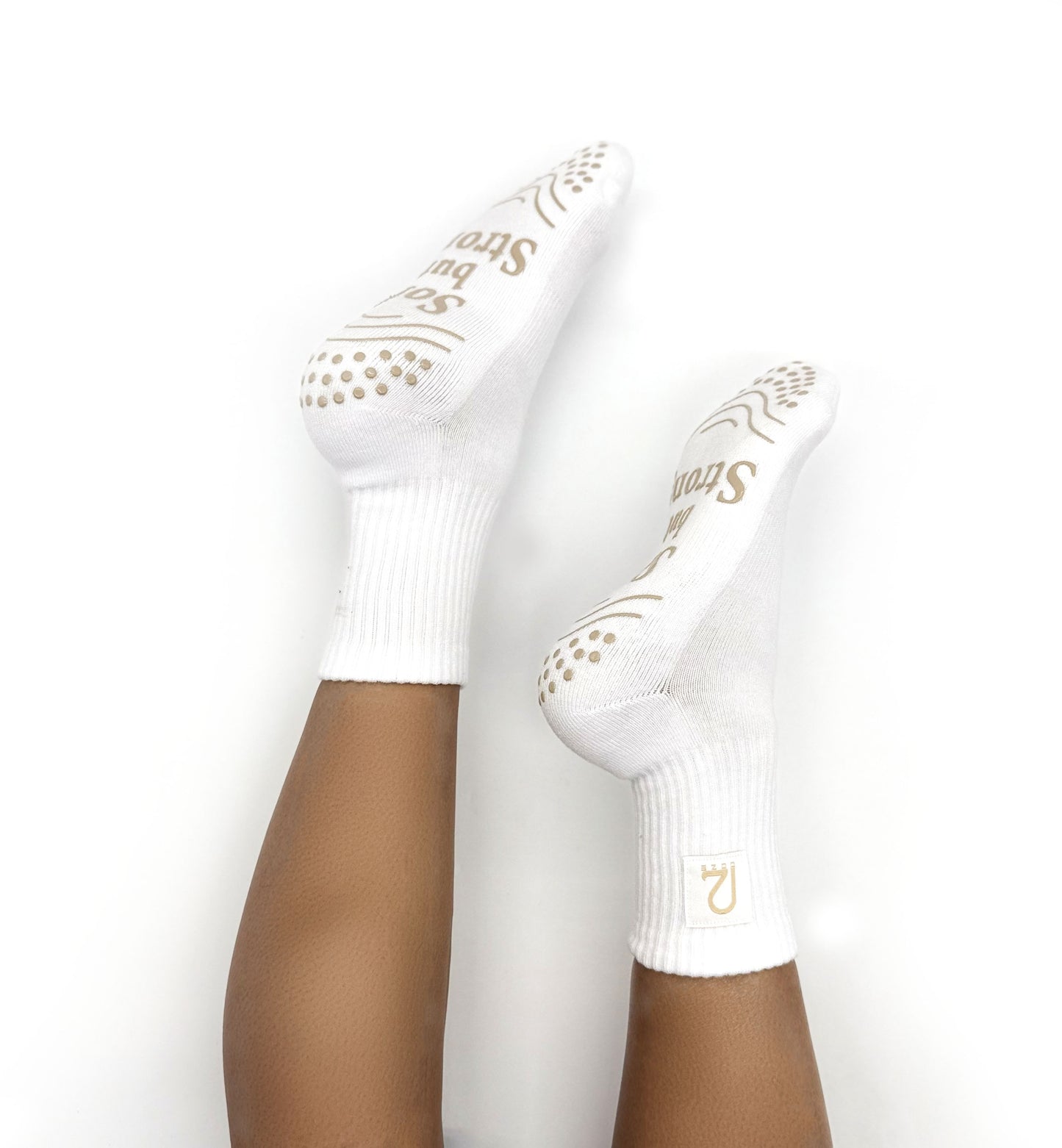 Medias blancas con grip antideslizante para Pilates, Yoga y Lagree – Doze