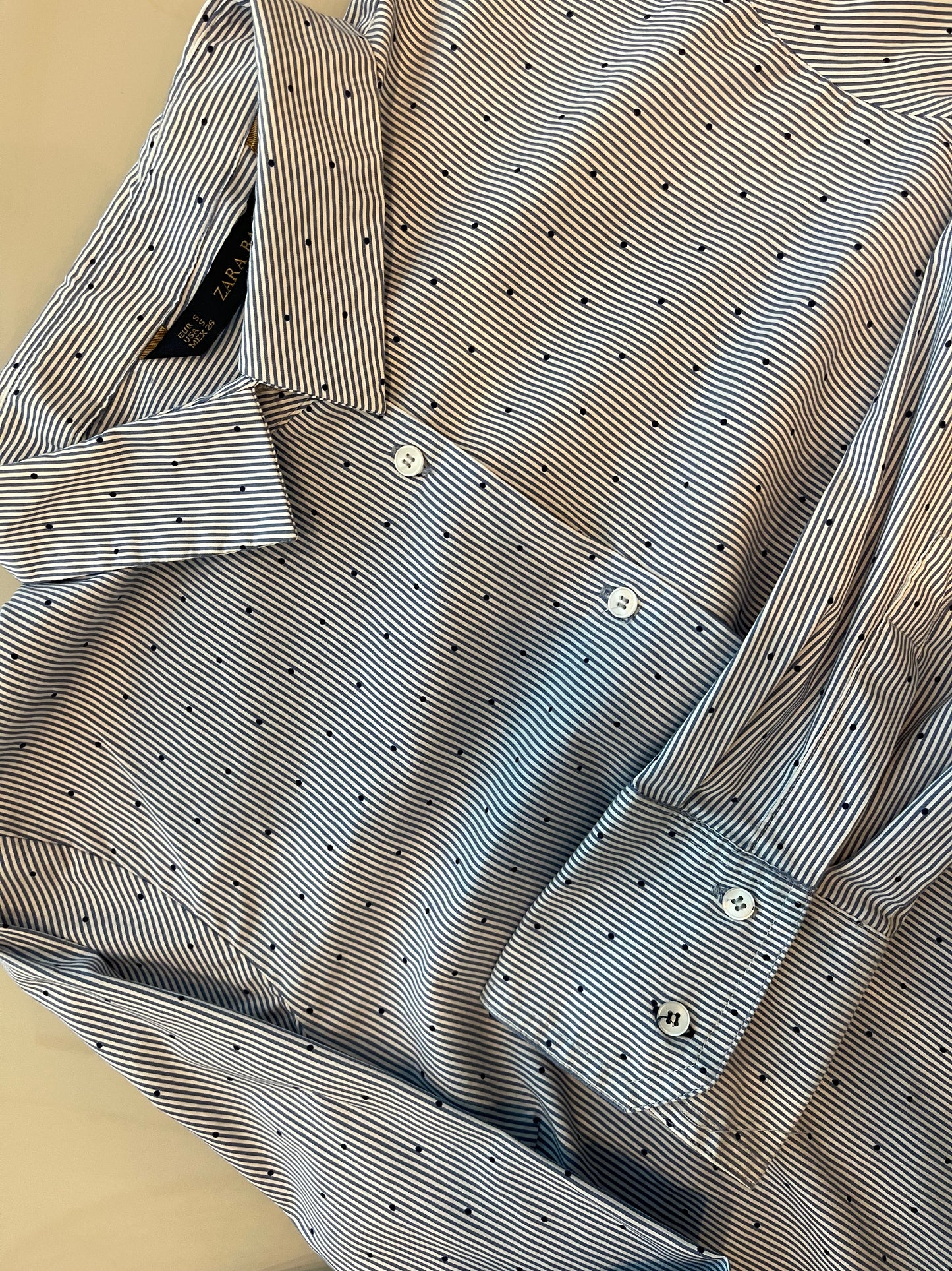Camisa blanca manga larga Zara talla S