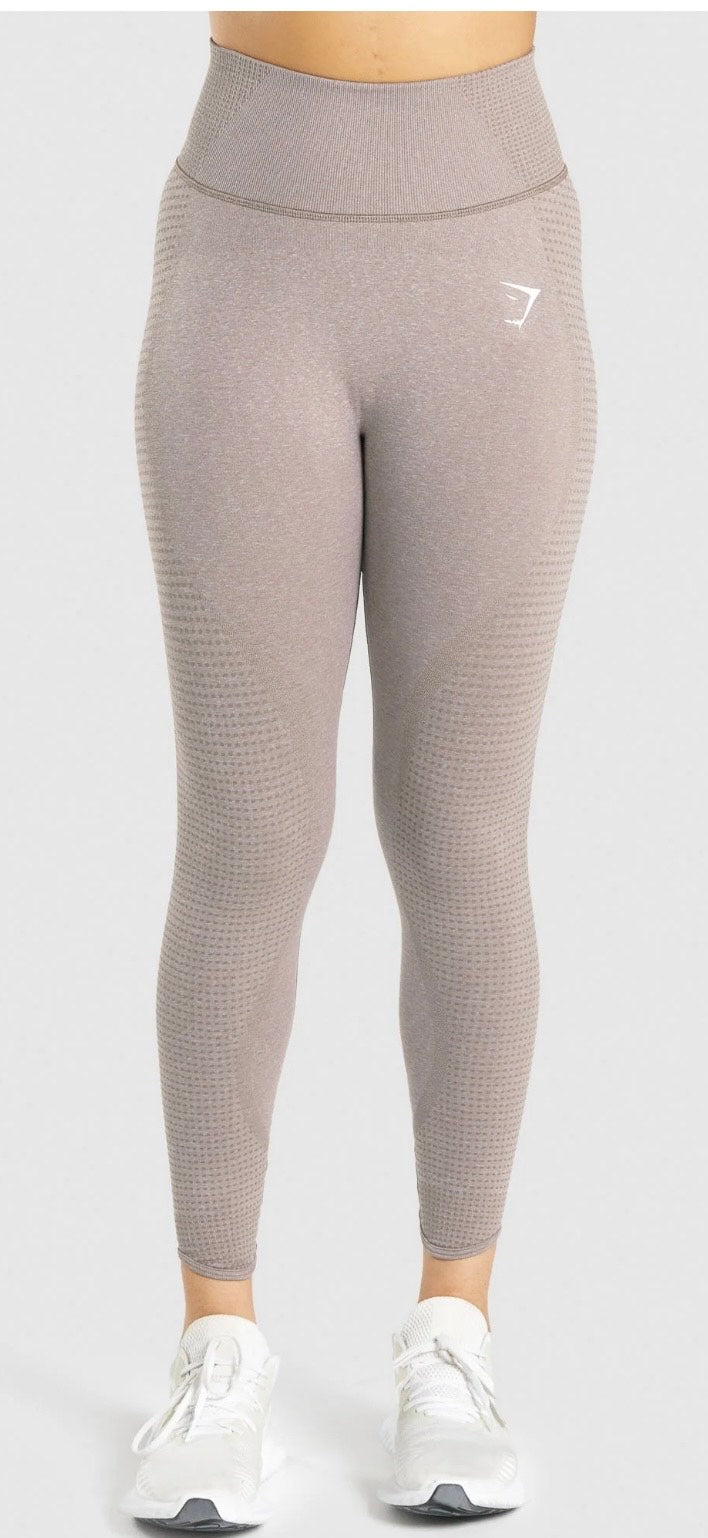 Leggings Gymshark Vital Seamless warm taupe marl preloved talla S