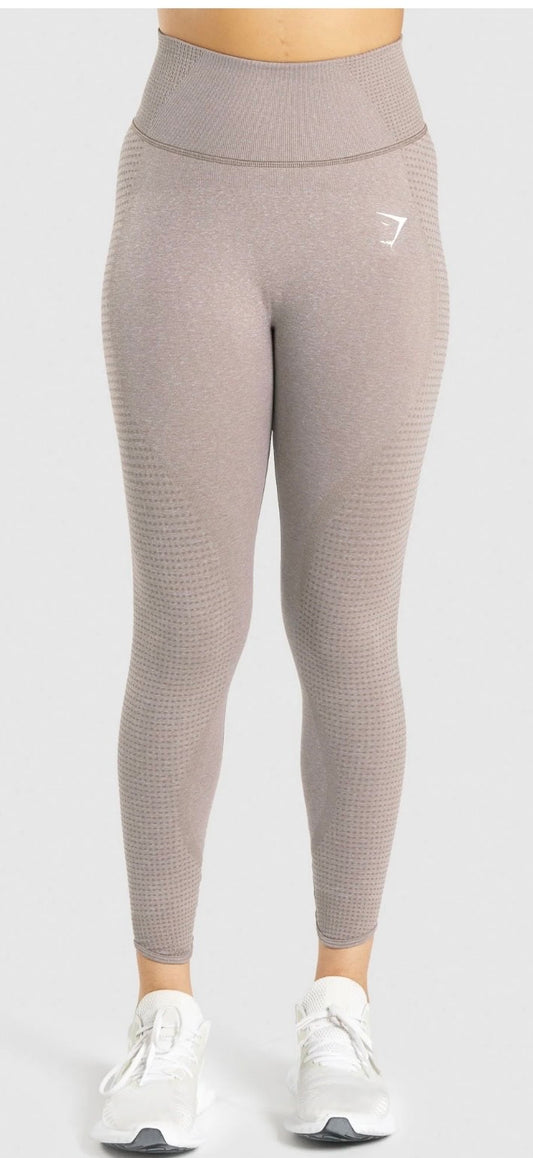 Leggings Gymshark Vital Seamless warm taupe marl preloved talla S
