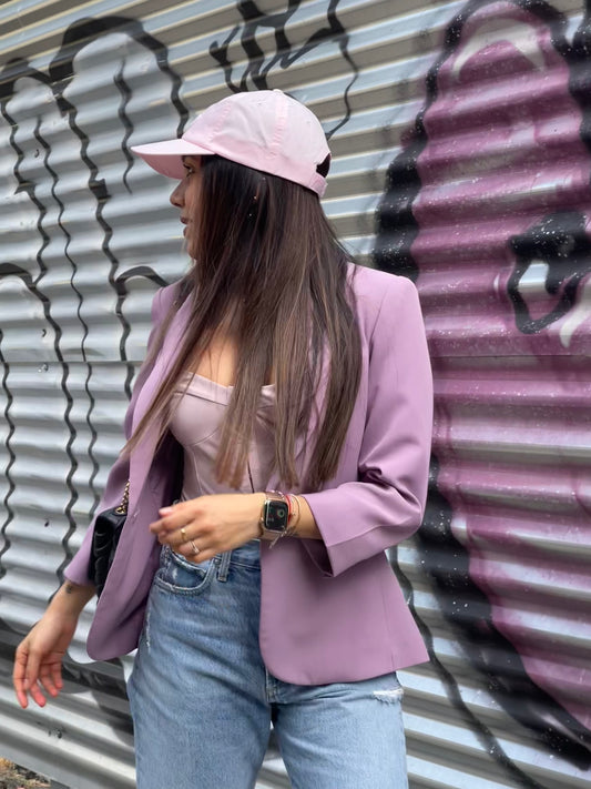 Blazer lila mujer fit estructurado Doze – Colección Origen