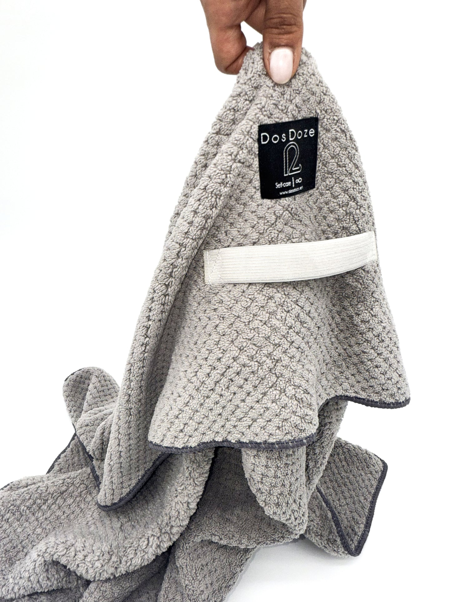 Toalla de microfibra en beige y gris